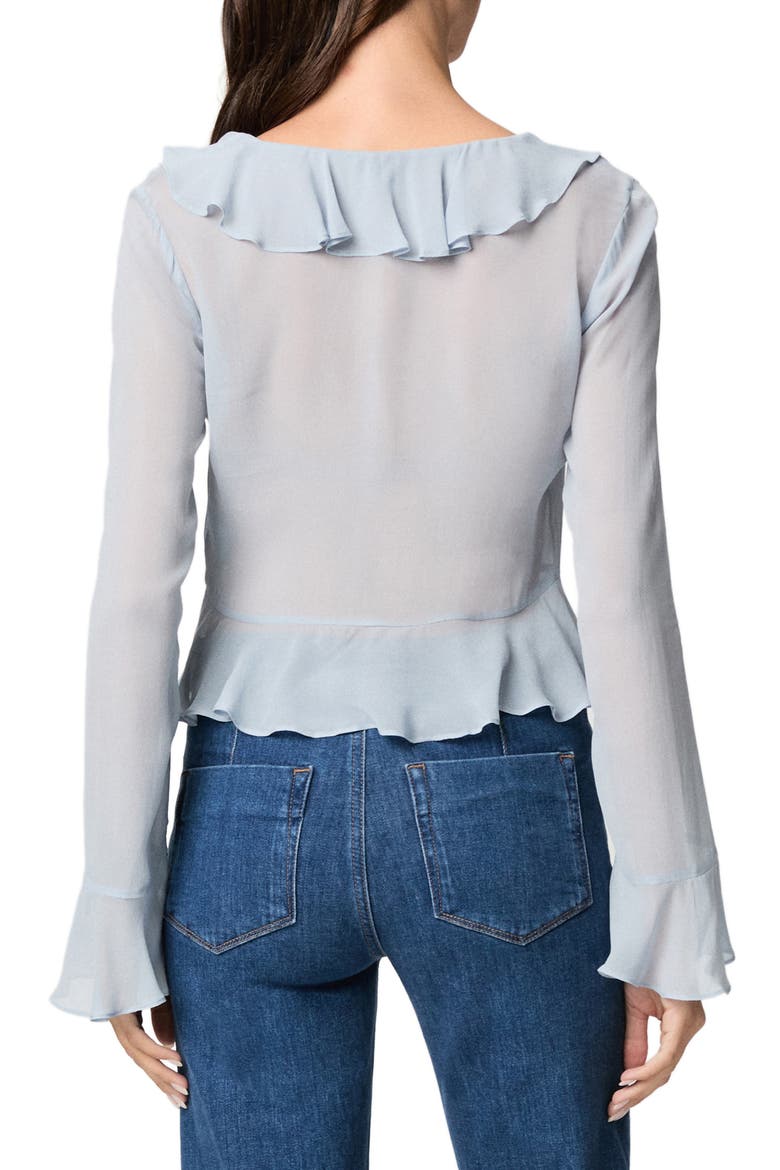 Getty Long Sleeve Chiffon Ruffle Top, Alternate, color, STARDUST BLUE