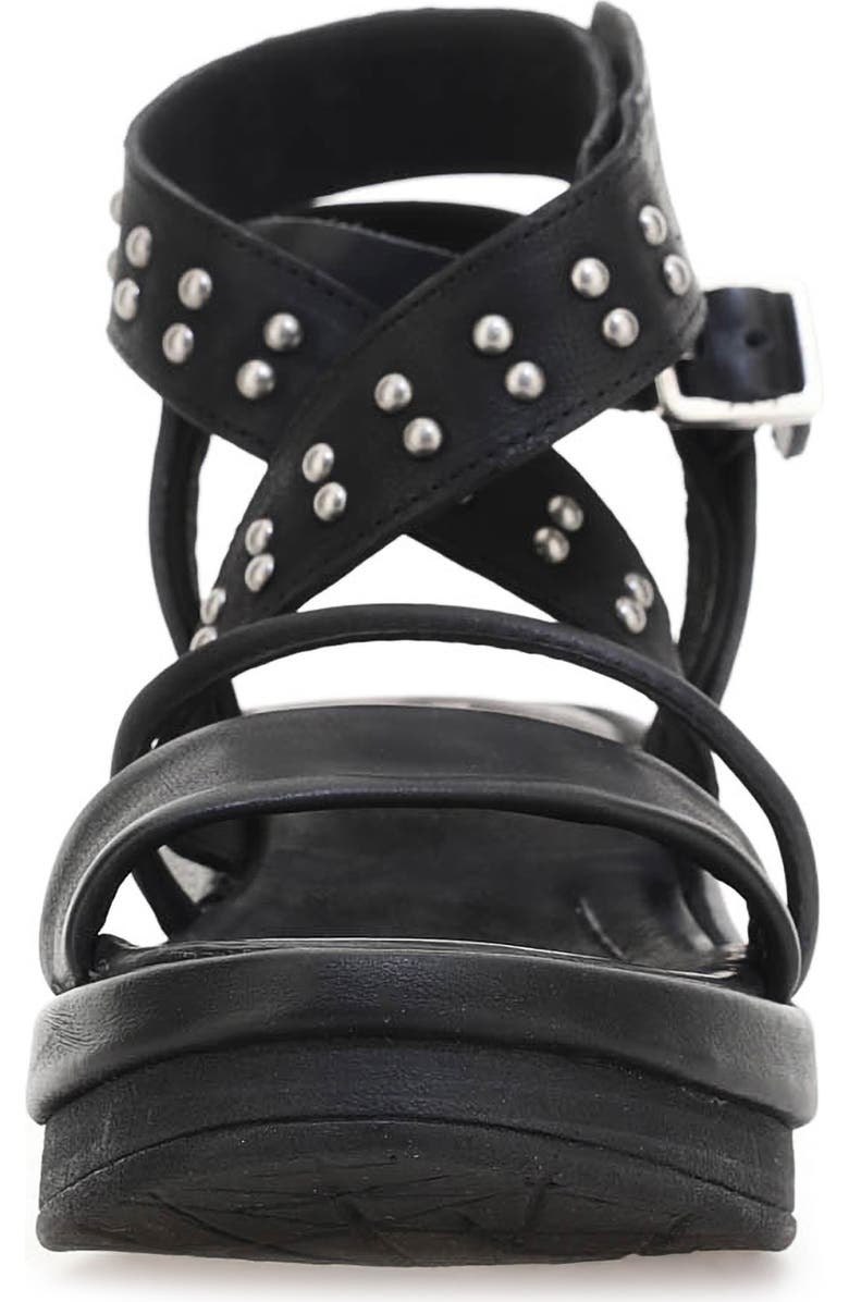 A.S.98 Shiloh Studded Wedge Sandal, Alternate, color, Black