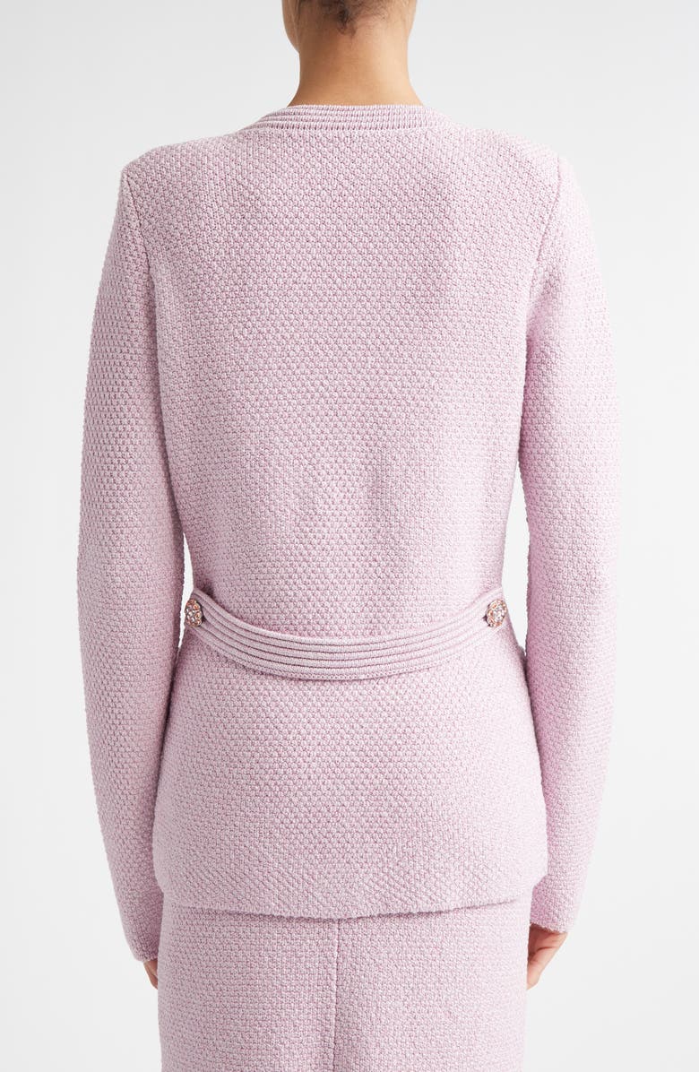 ST. JOHN Metallic Mouliné Cotton & Silk Blend Cardigan, Alternate, color, Peony Metallic Multi