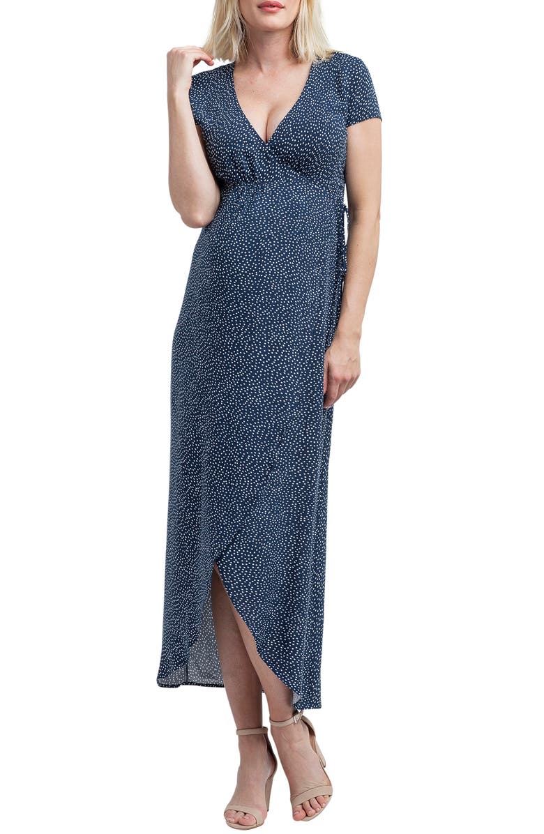 Nom Maternity Delilah Maternity/Nursing Wrap Maxi Dress, Main, color, 