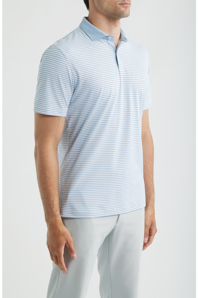 Cruz Stripe Performance Jersey Polo, Alternate, color, CARBON FIBER