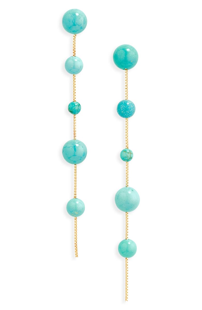 BaubleBar Madeline Turquoise Bead Drop Earrings, Main, color,