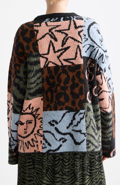 Scotch & Soda Oversize Jacquard Pullover Sweater In Multi