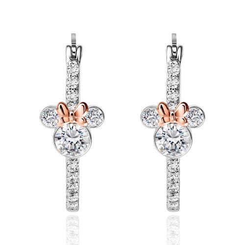 Disney Mommy & Me Silver Plated Hoops And Stud Earrings Set In Metallic