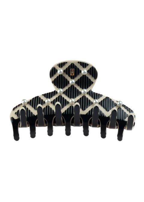 Jasmin Medium Acetate and Small Pearls Hair Clip