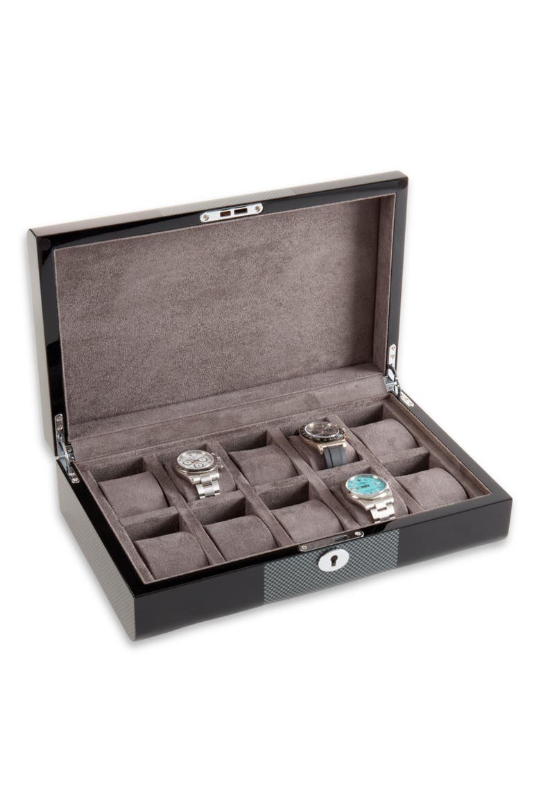 Ezra Wooden Watch Case, Alternate, color, BLACK MULTI