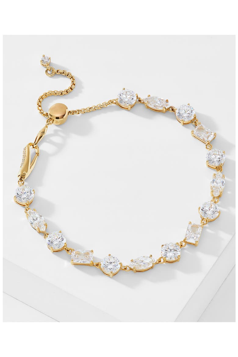Large Cubic Zirconia Slider Bracelet, Alternate, color, GOLD