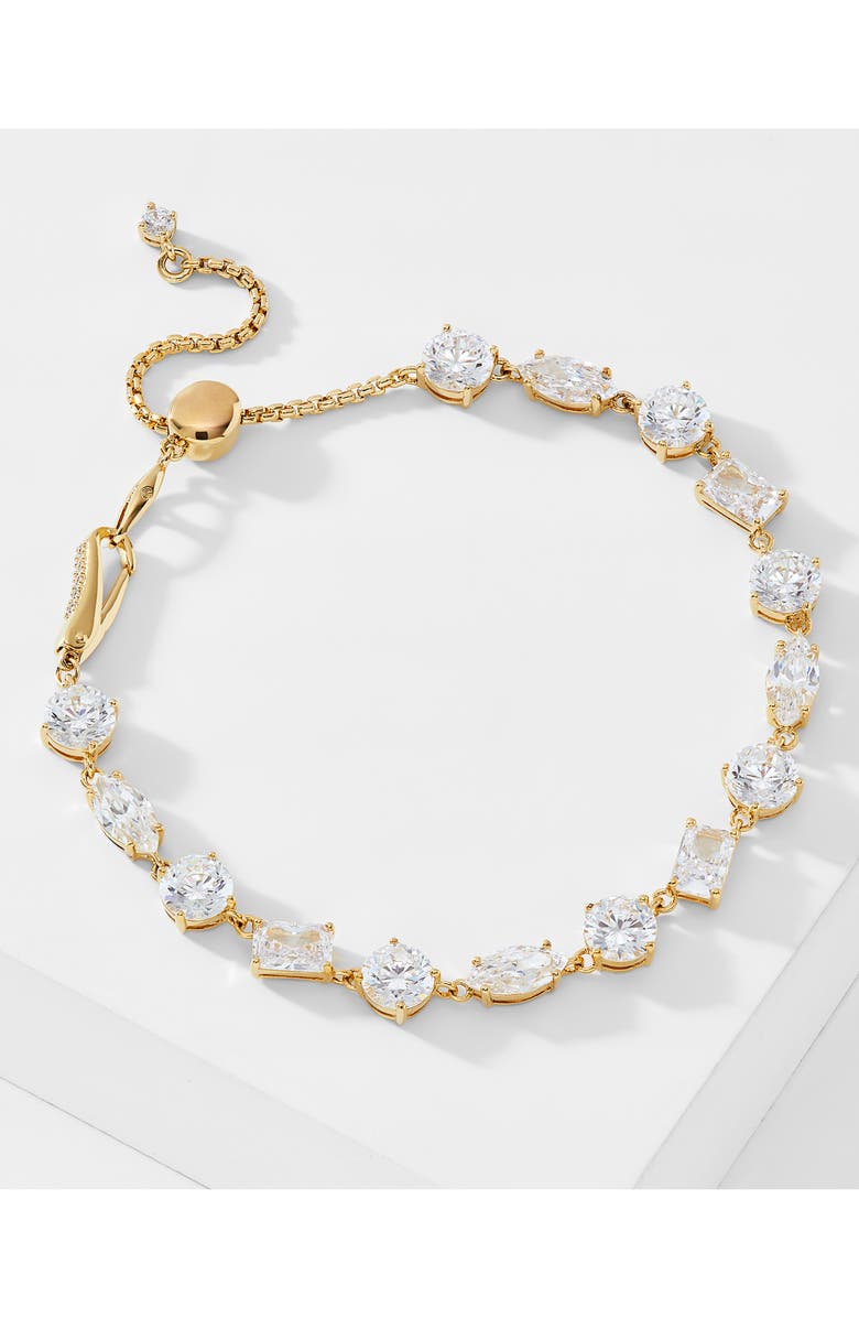 Nadri Large Cubic Zirconia Slider Bracelet, Alternate, color, Gold