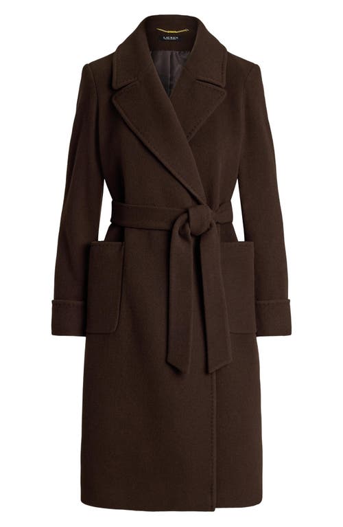 Ralph Lauren Women's Wool-blend Belted Wrap Coat In Brown