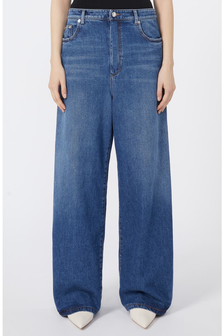 Gastone Pleated Wide Leg Jeans, Main, color, MIDNIGHT BLUE