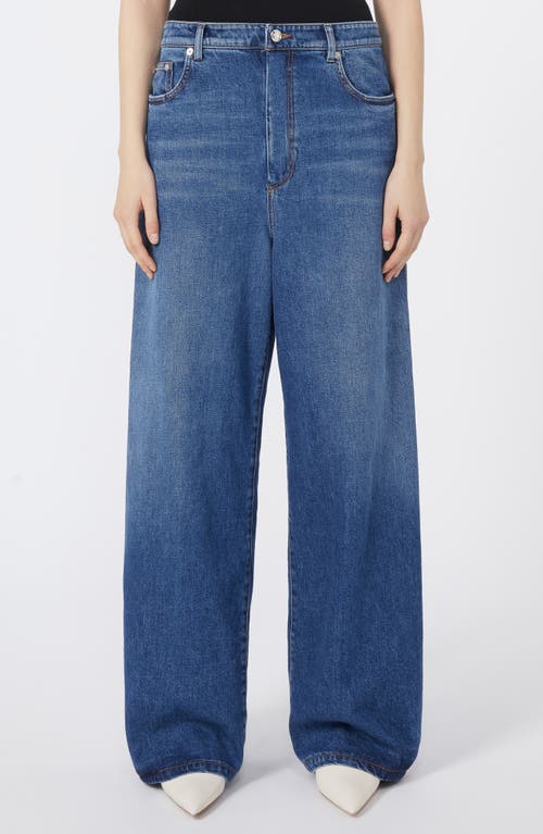 SPORTMAX Gastone Pleated Wide Leg Jeans in Midnight Blue  product