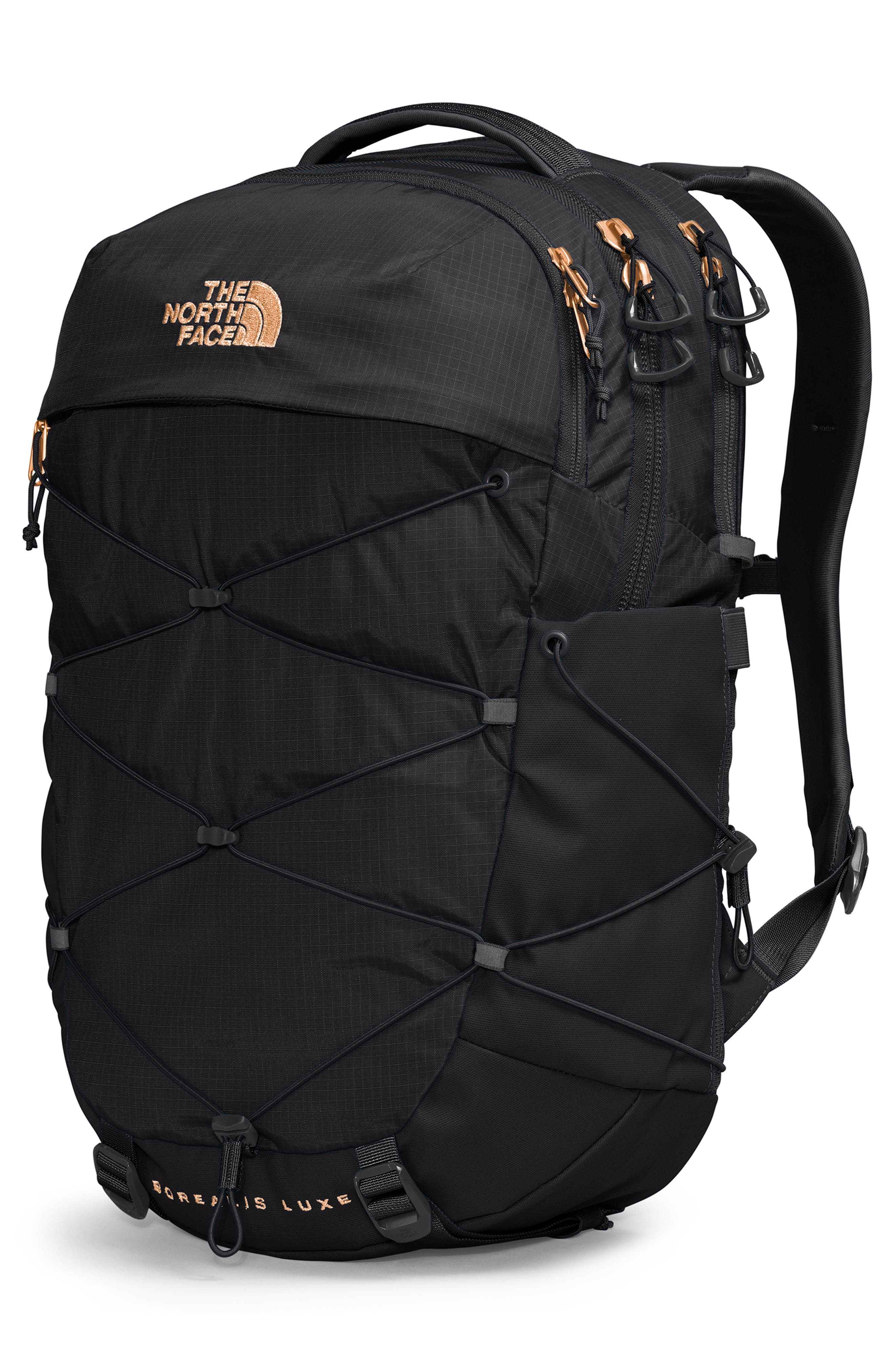 The North Face Borealis Water Repellent Luxe Backpack, Alternate, color, Tnf Black-Burnt Cora