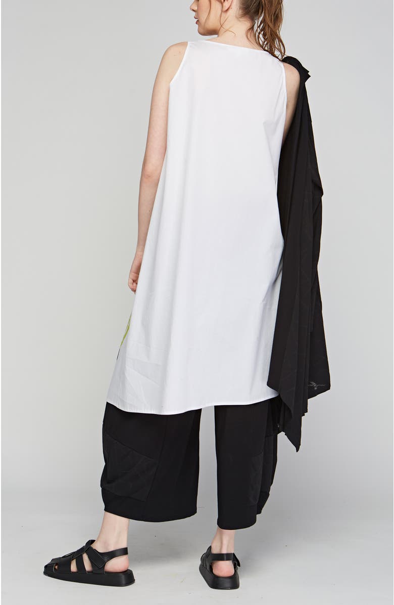 LUUKAA Allegro Printed Asymmetrical Poplin Tunic, Alternate, color, White