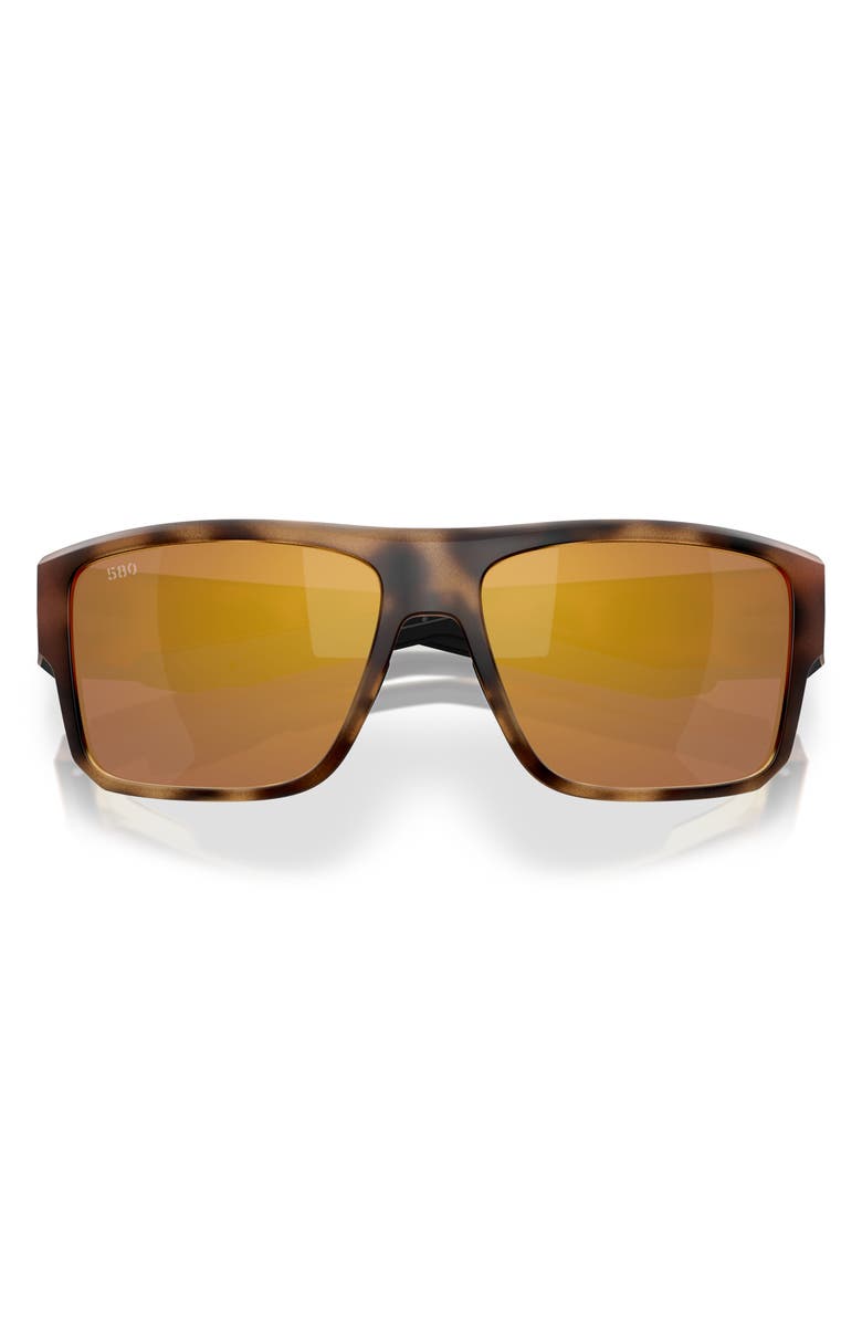 Costa Del Mar Taxman 59mm Polarized Square Sunglasses, Alternate, color, Matte Tortoise/ Gold