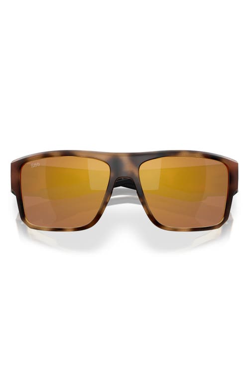 Costa Del Mar Taxman 59mm Polarized Square Sunglasses In Matte Tortoise/gold