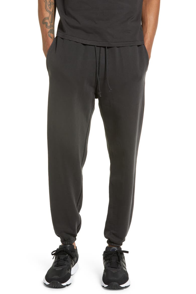 Core Organic Cotton Brushed Terry Sweatpants, Main, color, VINTAGE BLACK