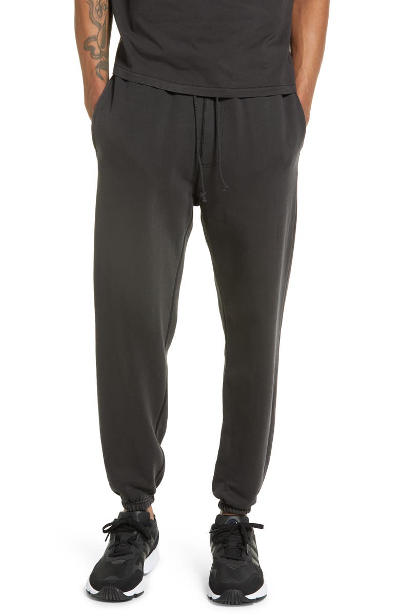 Elwood Core Organic Cotton Brushed Terry Sweatpants, Main, color, Vintage Black