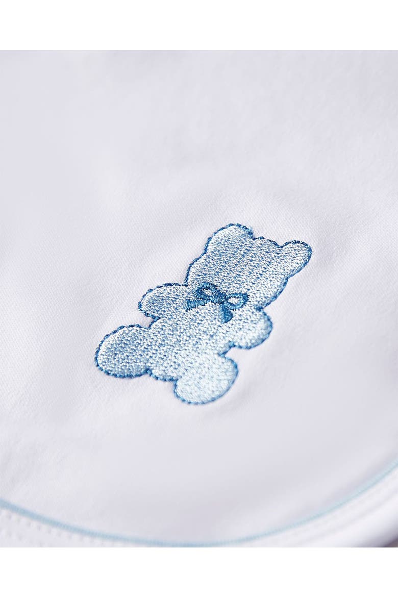 3 Piece Baby Girls Cotton Footie Set with Peter Pan Collar and Embroidered Hearts, Alternate, color, Winter White