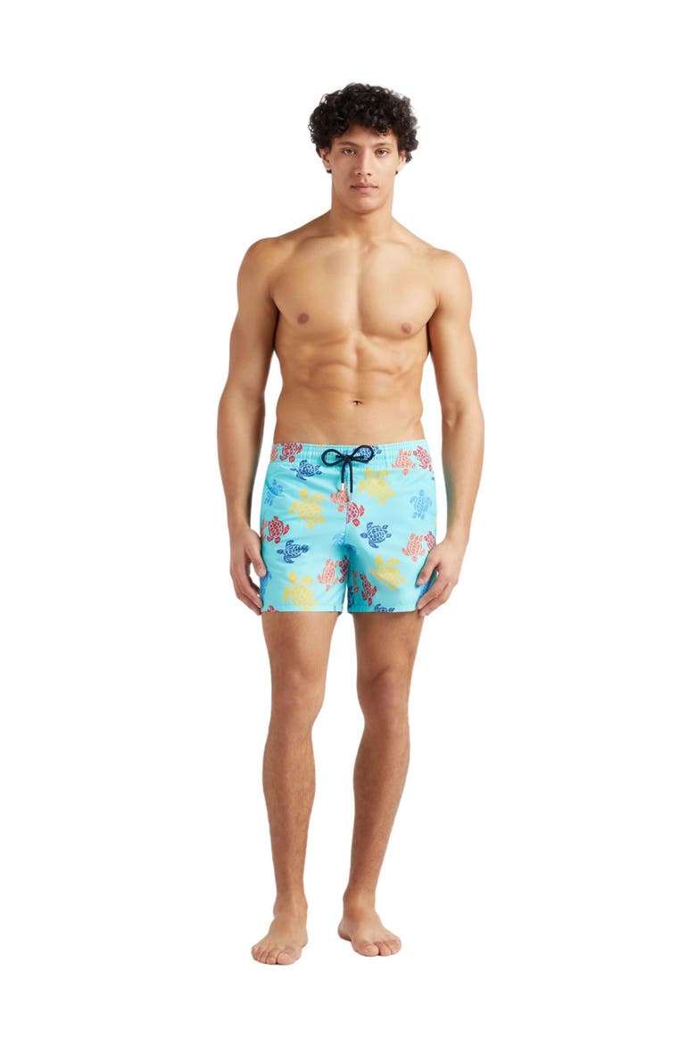 Men's Ronde Des Tortues Tricot Swim Shorts, Main, color, BLEU LAZULI