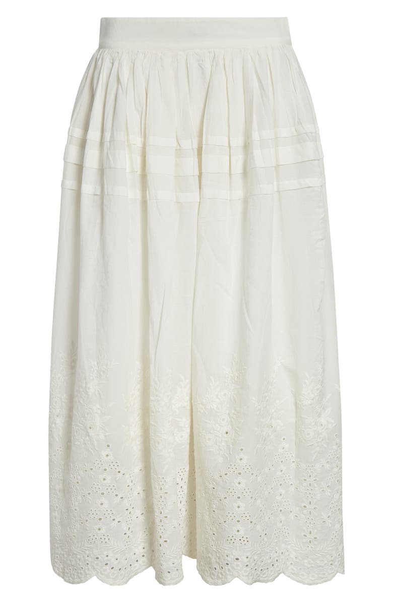 MILLE Leonie Embroidered Eyelet Cotton Skirt, Alternate, color, White Eyelet