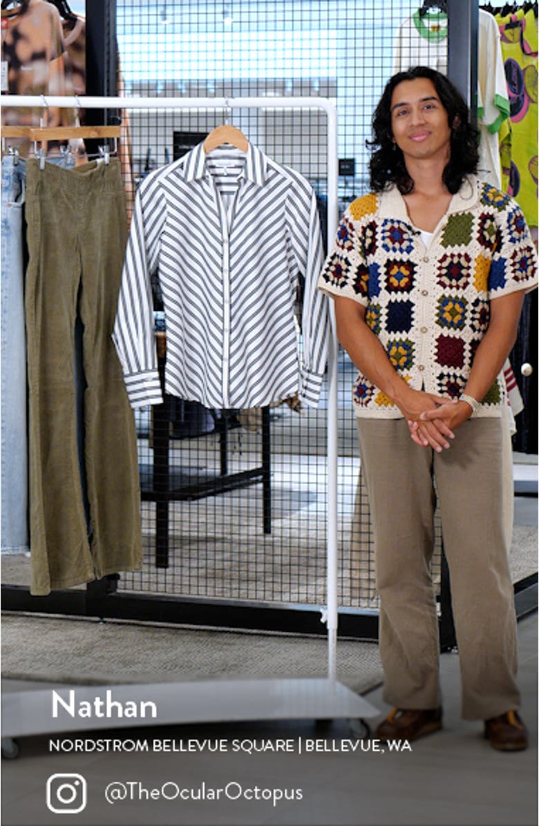 Mary Stripe Cotton Blend Button-Up Shirt, sales video thumbnail