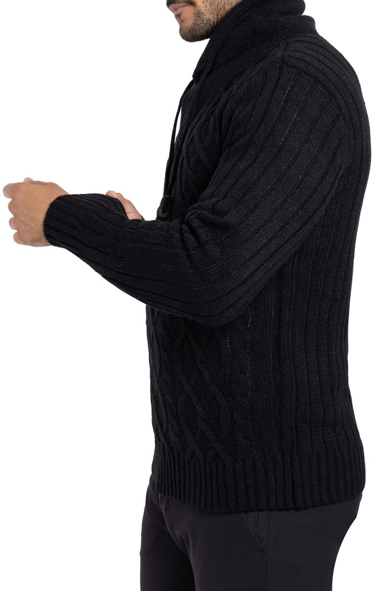 XRAY Shawl Collar Cable Knit Sweater, Alternate, color,