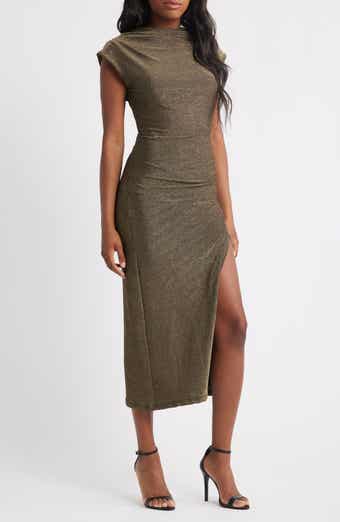 Petal & Pup Mel Metallic Knit Midi Dress