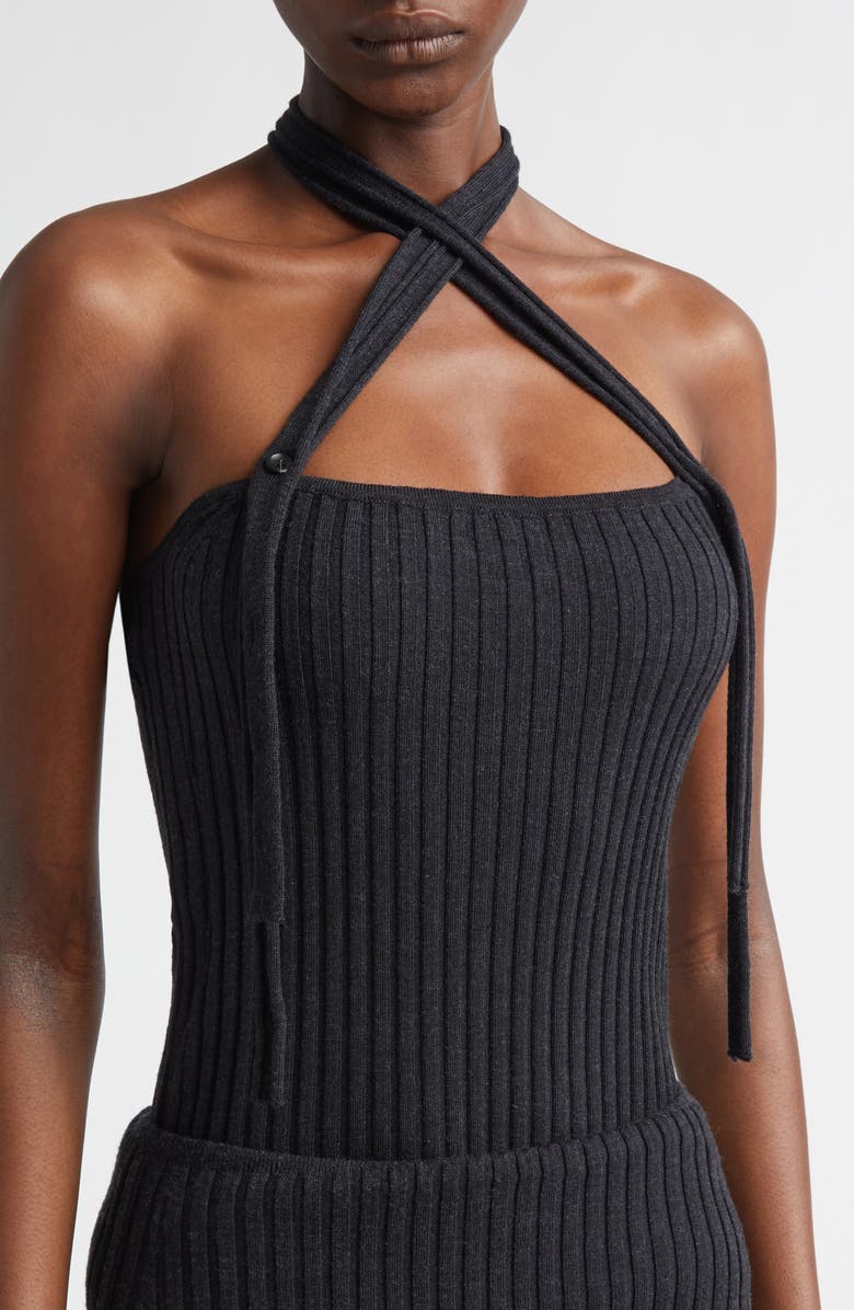 Aisling Camps Convertible Merino Wool Sweater Camisole, Alternate, color, Charcoal Melange