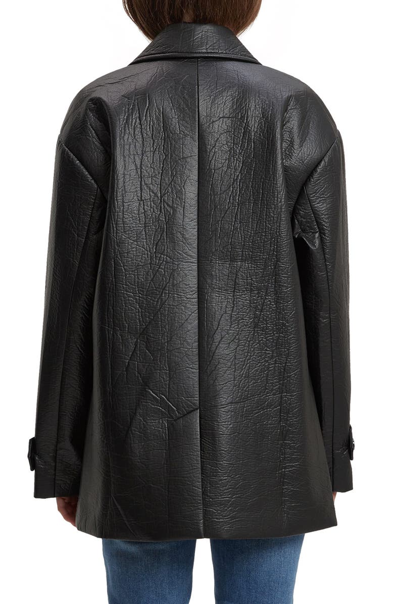 Bardot Cameron Double Breasted Faux Leather Coat, Alternate, color, 