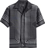 Reigning Champ Arena Relaxed Fit Geo Print Linen Camp Shirt