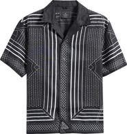 Reigning Champ Arena Relaxed Fit Geo Print Linen Camp Shirt