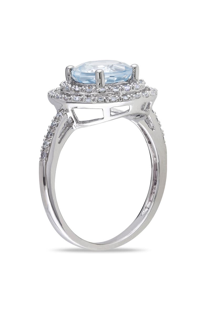 Julianna B. Gemstone & Diamond Halo Ring 10k, Alternate, color, Topaz