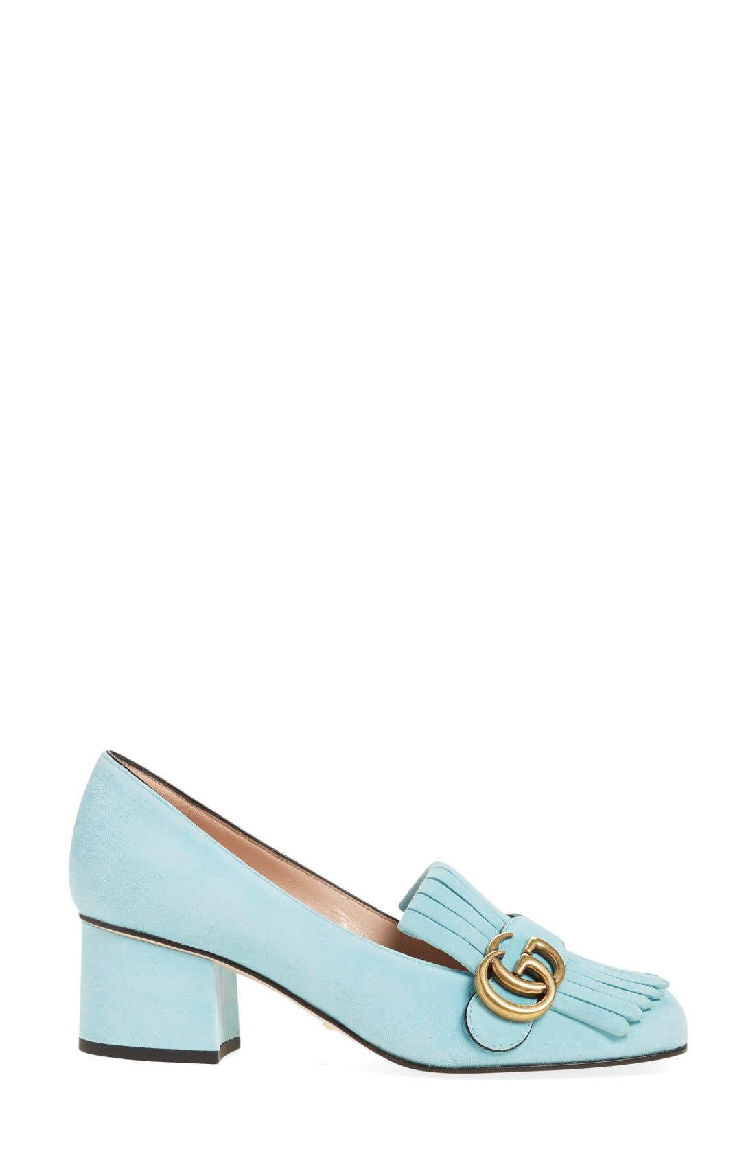 GG Kiltie Fringe Pump, Alternate, color, BLUE SUEDE