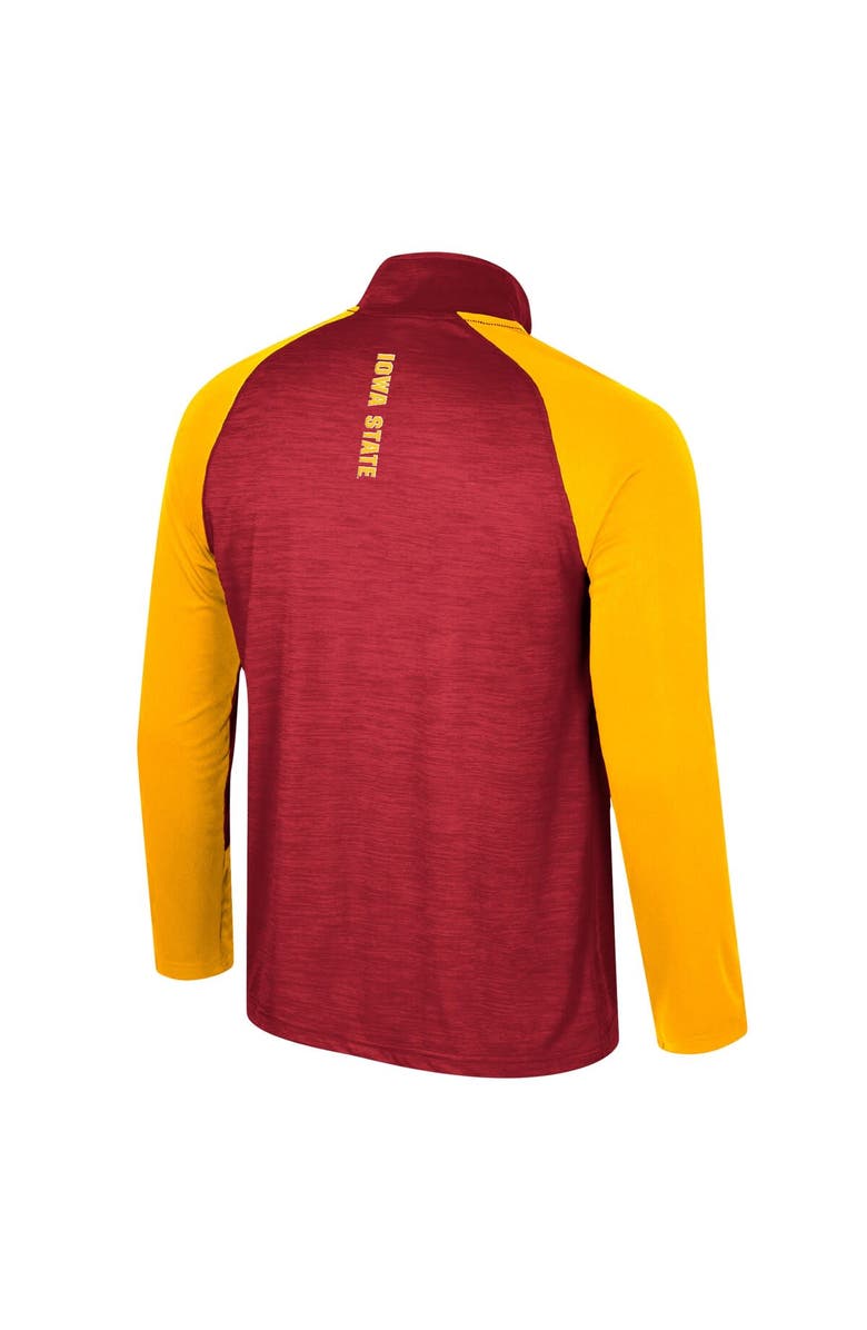 COLOSSEUM Men's Colosseum Cardinal Iowa State Cyclones Langmore Raglan Quarter-Zip Top, Alternate, color, 
