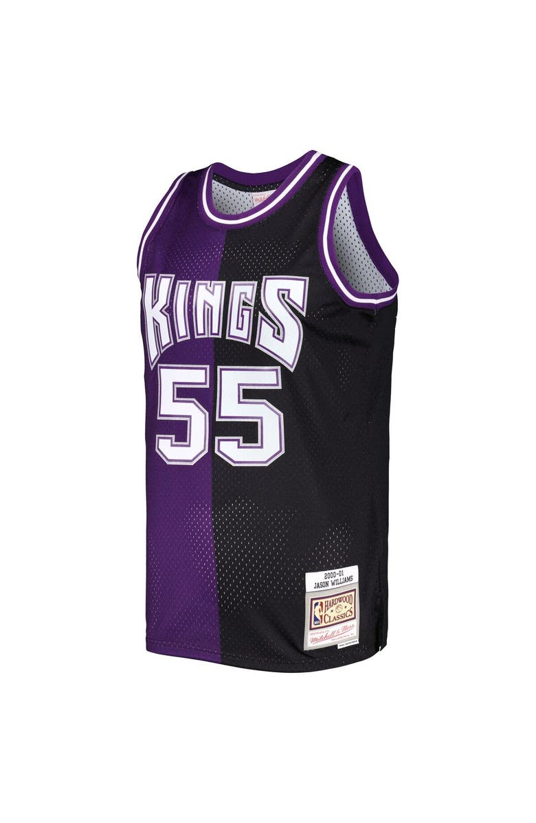 Mitchell & Ness Men's Mitchell & Ness Jason Williams Purple/Black Sacramento Kings Hardwood Classics 2000/01 Split Swingman Jersey, Alternate, color,
