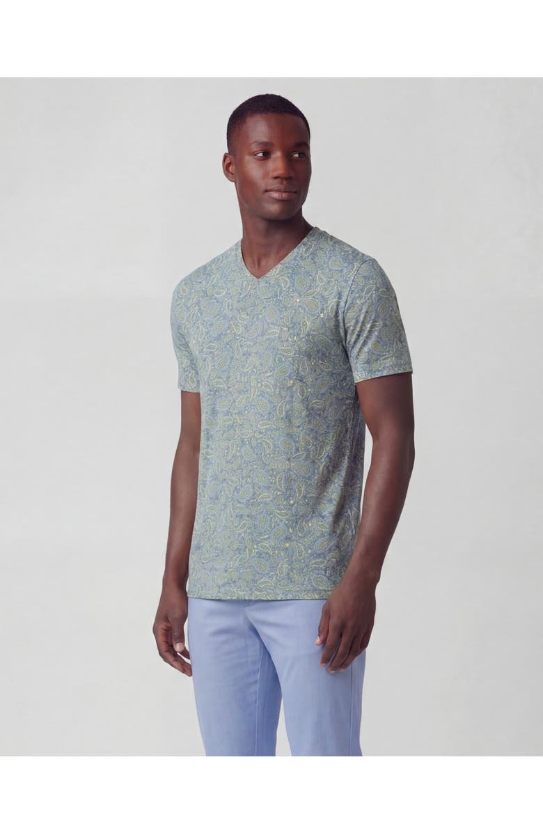 Lords of Harlech Paisley Pile Mens Vneck Tee, Alternate, color, Paisley Pile Sunshine