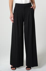 Liverpool High Waist Pleated Wide Leg Ankle Pants