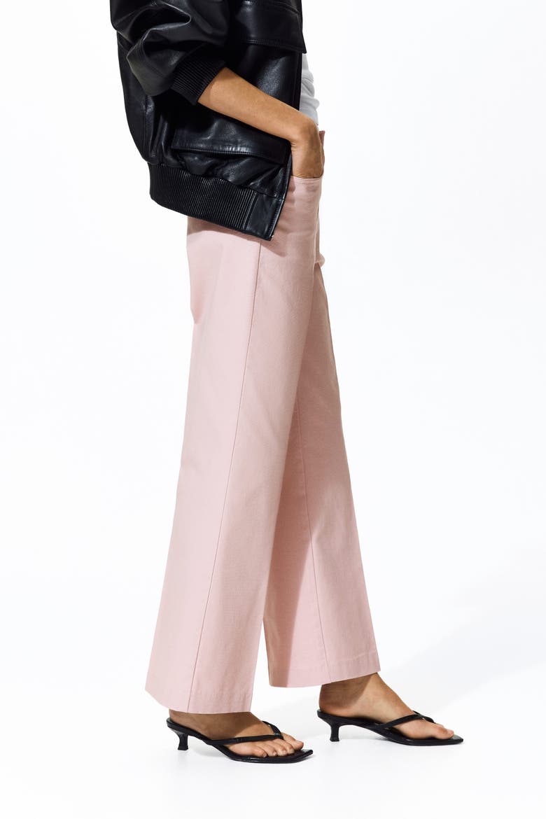 Bootcut Cotton Canvas Trousers, Alternate, color, Light pink