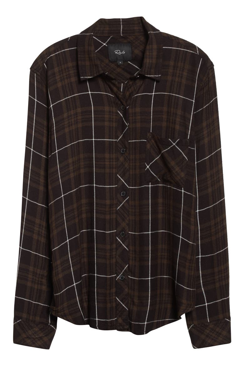 Hunter Plaid Button-Up Shirt, Alternate, color, OLIVE CARBON WHITE
