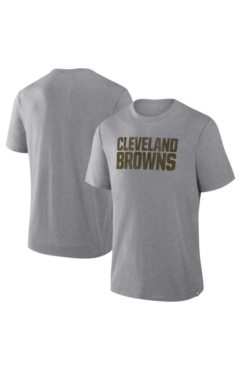 FANATICS Men's Fanatics Heather Gray Cleveland Browns Pass Rush Tri-Blend T-Shirt, Main, color, Heather Gray