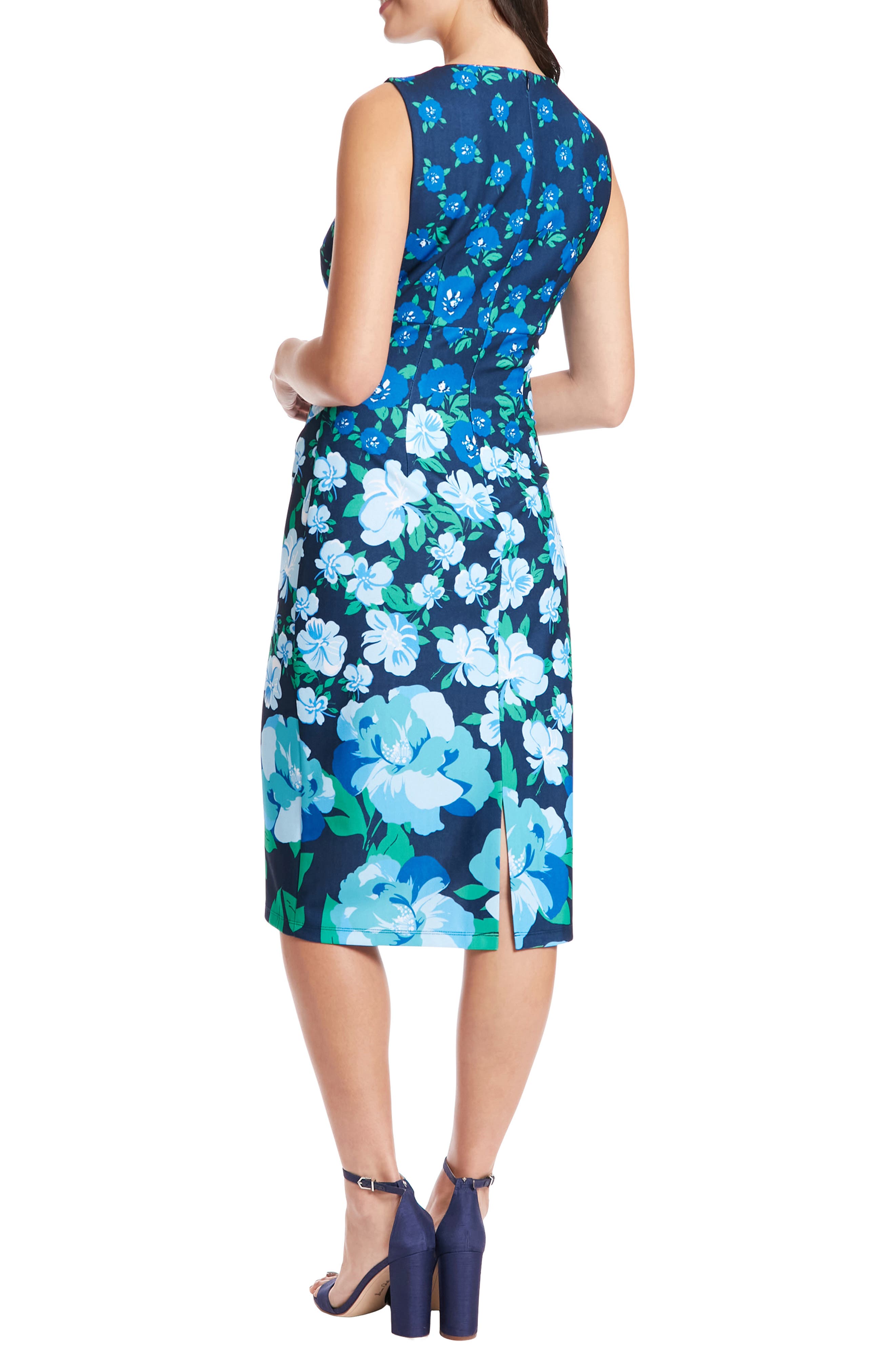 London Times Floral Pleated Sheath Dress (Women) | Nordstromrack