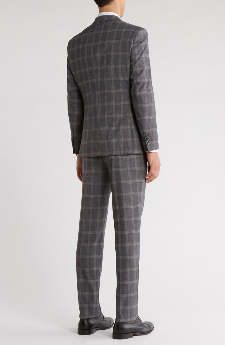 English Laundry Trim Fit Plaid Two-Piece Suit, Alternate, color, Brown