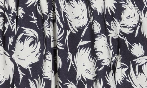 Cinq À Sept Kamala Graphic-print Crop Blouse In Navy/ivory