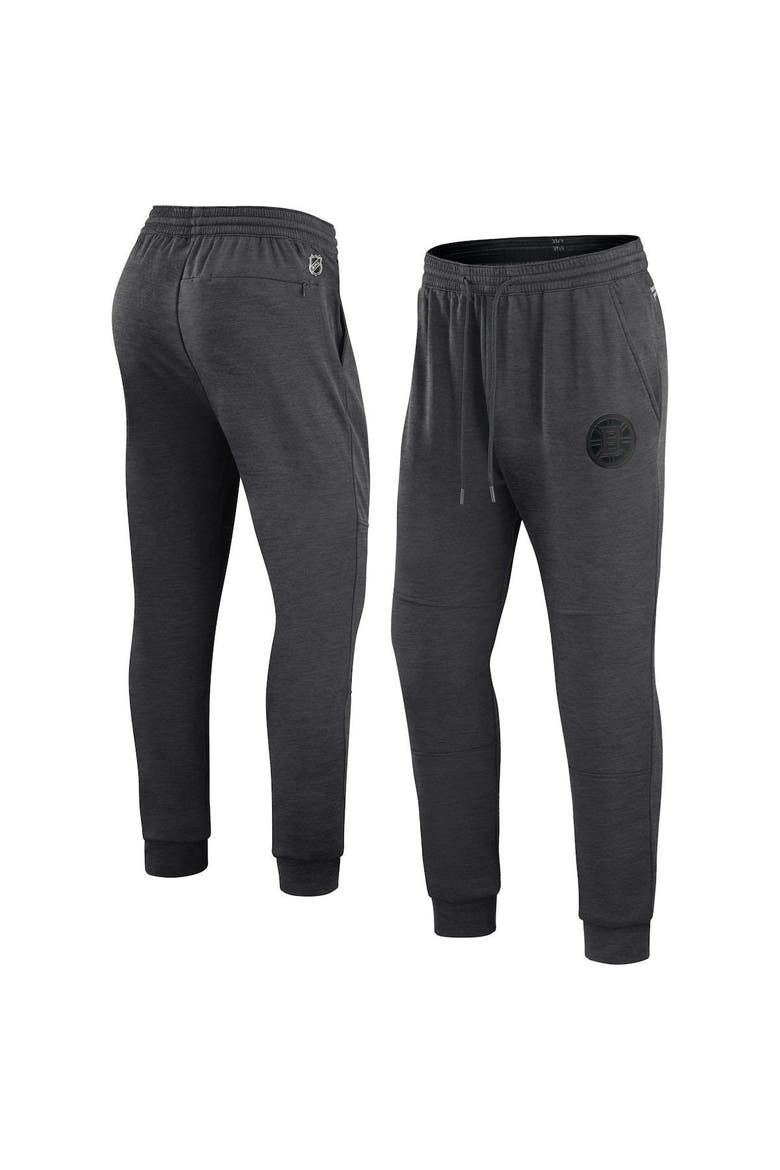 Men's Fanatics Branded Heather Charcoal Boston Bruins Authentic Pro Road Jogger Sweatpants, Main, color, Heather Charcoal