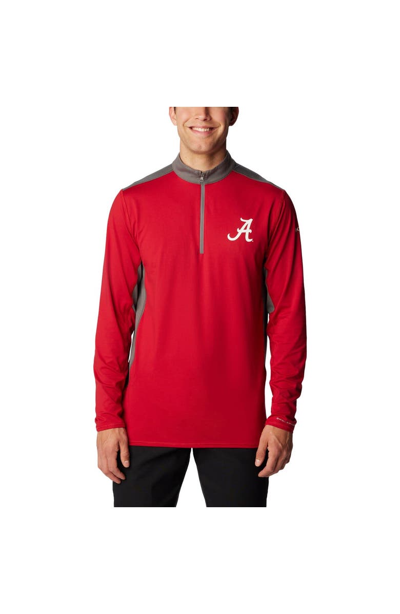 Columbia Men's Columbia Crimson Alabama Crimson Tide Tech Trail<sup>™</sup> Omni-Shade Quarter-Zip Top, Alternate, color, Crimson