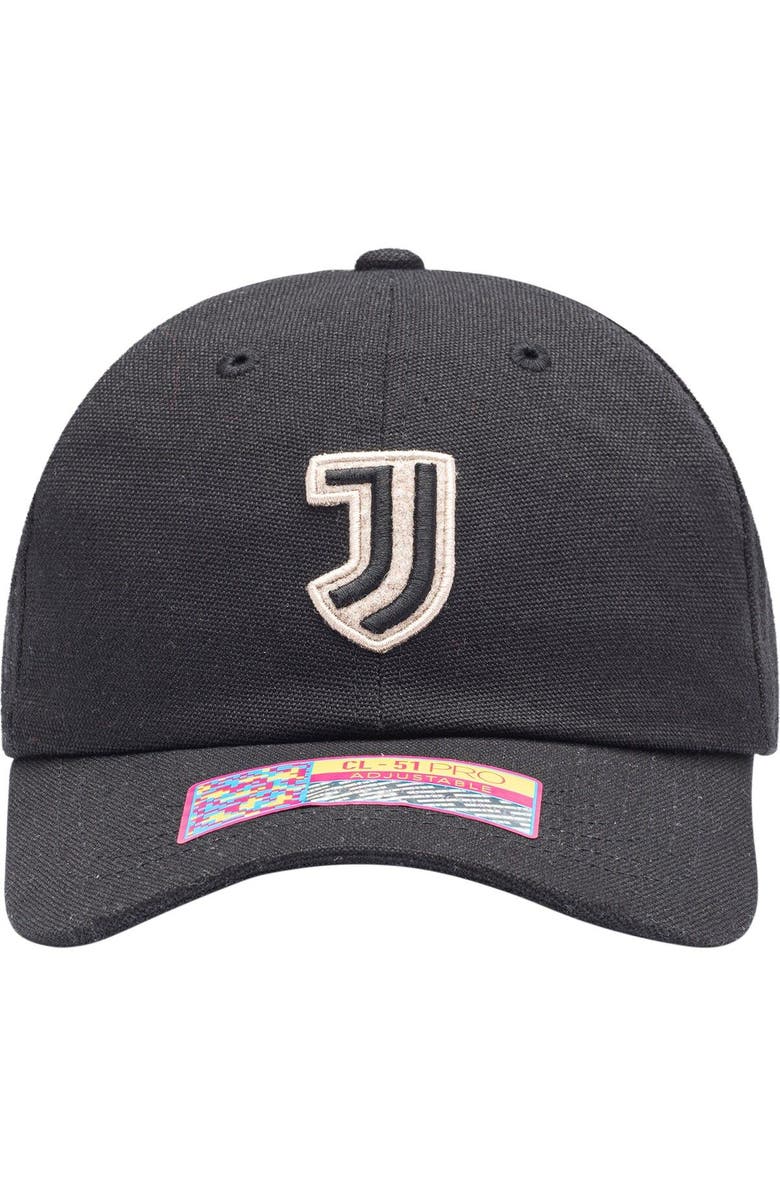 FAN INK Men's Black Juventus Swatch Adjustable Hat, Alternate, color, 