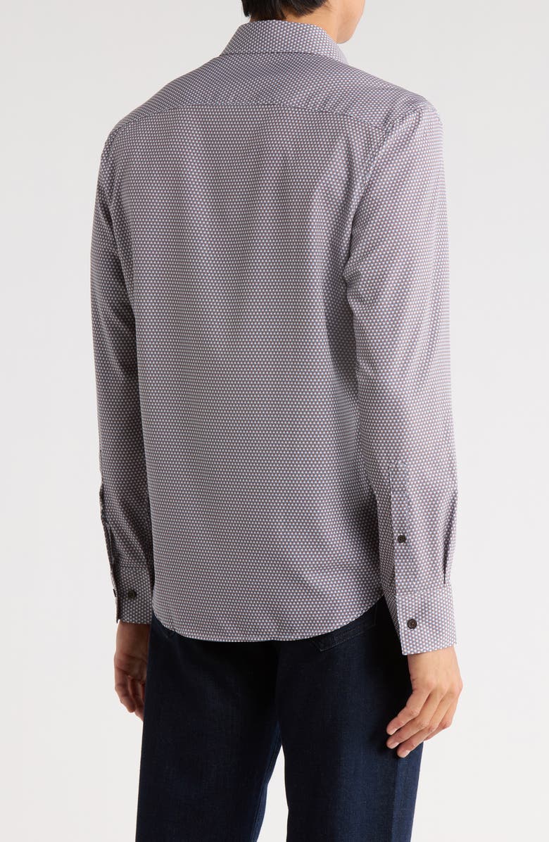 CONSTRUCT Geometric Slim Fit Stretch Button-Up Shirt, Alternate, color, White/ Blue