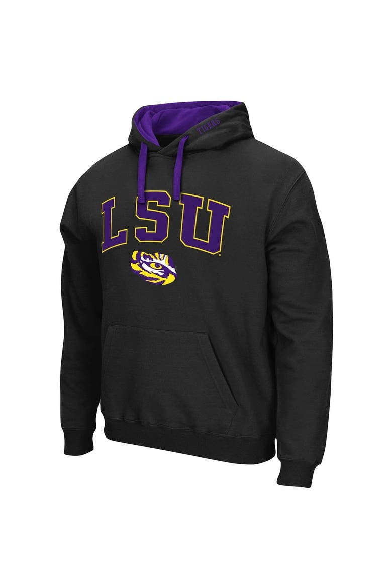 Men's Colosseum Black LSU Tigers Big & Tall Arch & Logo 2.0 Pullover Hoodie, Alternate, color, Black