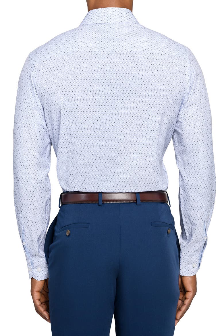Regular Fit Duo Geo Print Performance Dress Shirt, Alternate, color, WHITE/ BLUE