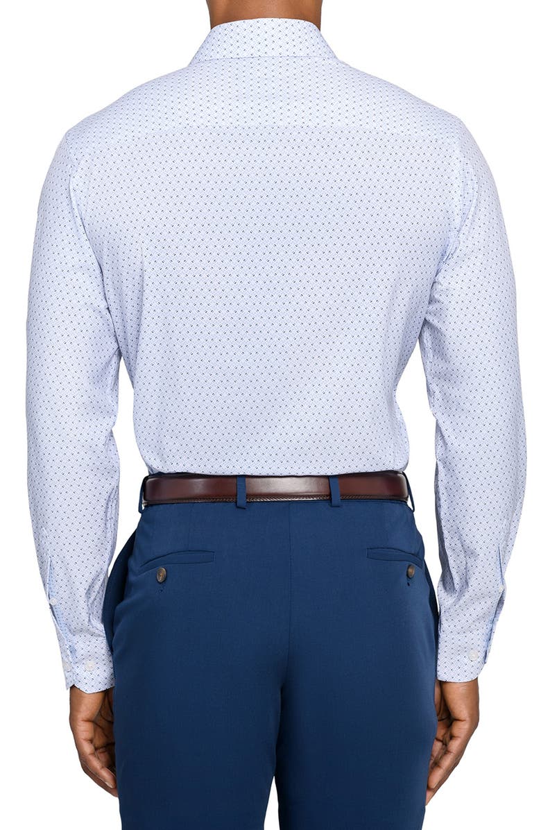 W.R.K Regular Fit Duo Geo Print Performance Dress Shirt, Alternate, color, White/ Blue